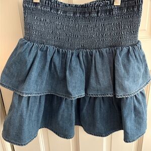 Denim Aerie ruffle skirt size small